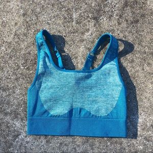 Fabletics seamless dot blue sports bra size small new without tags
